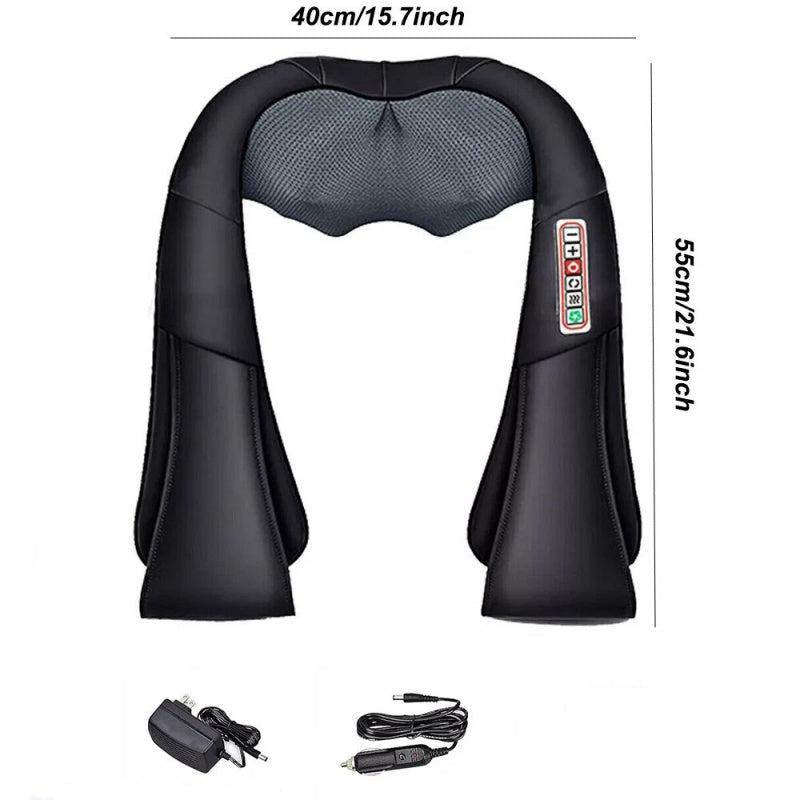 Heated neck and shoulder massager