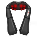Heated neck and shoulder massager with warming lights on
